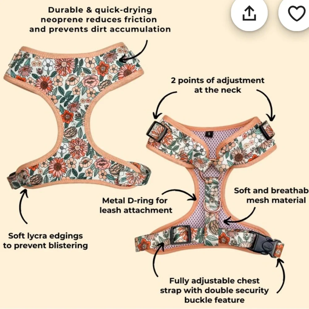 Small Dog Floral Harness